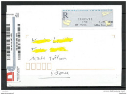 FRANCE 2015 Registered Cover To ESTONIA - Cartas & Documentos