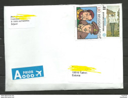 BELGIEN Belgium 2018 Letter To Estonia Stamps Remained Uncancelled - Covers & Documents