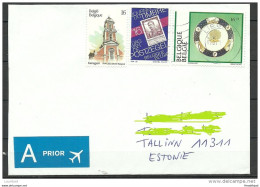 BELGIEN Belgium Belgia Air Mail Letter To Estland Estonia Estonie 2013 - Lettres & Documents