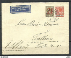 Netherlands 1930 Air Mail Luchtpost Cover O Gravenhage To Estland Estonia Michel 228 & - Cartas & Documentos