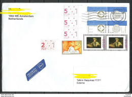 NEDERLAND NETHERLANDS 2019 Cover To Estonia With Many Nice Stamps Art Kunst - Brieven En Documenten