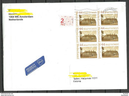 NEDERLAND NETHERLANDS 2017 Air Mail Letter To Estonia With 4 Mint Stamps - Brieven En Documenten