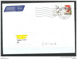 NEDERLAND NETHERLANDS 2016 Air Mail Letter To Estonia Estland - Brieven En Documenten