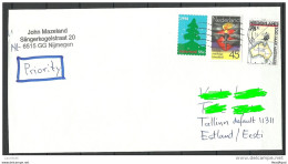 NEDERLAND NETHERLANDS Niederlande Air Mail Letter To Estonia Estland 2011 - Cartas & Documentos