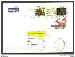 NEDERLAND NETHERLANDS 2015 Letter To Estonia Estland Van Gogh Kunst Art Etc - Cartas & Documentos