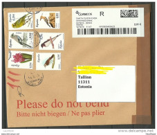 SPAIN Espana 2015 Registered Cover To Estonia Birds - Lettres & Documents