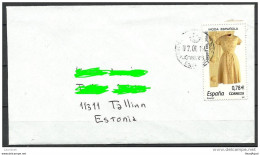 SPAIN Espana Spanien 2014 Cover With Stamp Mode Moda Fashion Costume To Estland Estonia Estonie - Lettres & Documents