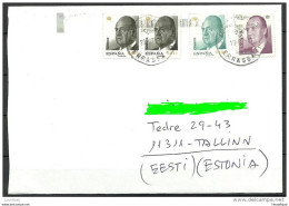 SPAIN Espana Spanien Cover To Estland Estonia Estonie With King Carlos Stamps - Nuevos