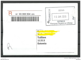 SPAIN ESPANA Registered Cover To Estonia Estland 2015 - Cartas & Documentos