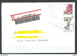 SPAIN Espana 2013 Registered Cover To Estonia 2,90 EUR King Carlos Etc - Lettres & Documents