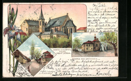 Lithographie Prag / Praha-Smichov, Nesypka Nad Smichovem, Kostel A Klaster Nejs. Srdce Jezisova, V Kosirich U Pivovaru  - Czech Republic