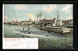 AK Düsseldorf, Industrie- U. Gewerbe-Ausstellung 1902, Panorama  - Exposiciones