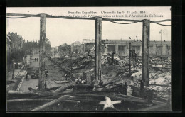 AK Bruxelles, Exposition 1910, L`Incendie, Les Ruines Du Palais De L`Alimentation  - Tentoonstellingen
