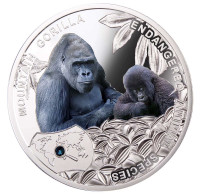 Zambia Silver Plated Commemorative Badge,chimpanzee - Animaux