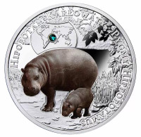 Zambia Silver Plated Commemorative Badge,hippo - Tiere