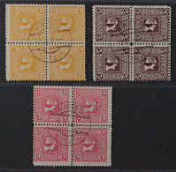 Österreich 158-60 X, Zeitungsmarken Gezähnt VIERERBLOCKS, Gestempelt, KW 518,- € - Oblitérés