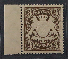 BAYERN 60 X B ** 3 Pfg. Rotliches Papier Gute FARBE, Postfrisch, Geprüft 90,-€ - Mint