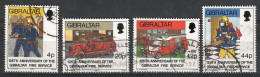 Gibraltar 1990 Mi 594-597 Cancelled  (SZE1 GIB594-597) - Sapeurs-Pompiers