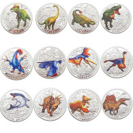 China Silver Plated Commemorative Badge Dinosaur,12 Pcs - Animales