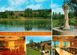 73727242 Stadtlauringen Haus Der Begegnung Brunnen Statue Gastraum Seepartie Sta - Andere & Zonder Classificatie