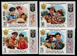 GRE-04- GRENADA 1971 - MNH - SC#:C23-C26 - SCOUTS- BOY SCOUT JAMBOREE, JAPAN - Granada (...-1974)