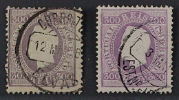 Portugal  45 XB + YC, König Luis 300 R. Violett, 2 Seltene Varianten, KW 250,- € - Ungebraucht