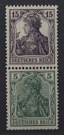 1917 Dt.Reich Zusammendruck S 6 Aa ** Germania 15 Pfg.+5 Pfg. Postfrisch, 300,-€ - Carnets & Se-tenant