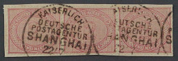 Dt.Post CHINA VORLÄUFER V 37 C, 2 Mk. Briefstück, DREIERSTREIFEN, Attest 2100,-€ - China (offices)