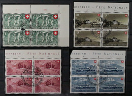 Schweiz 480-83 (SBK B34-37), VIERERBLOCK Ersttags-Sonder-Stempel KW 175,- € - Oblitérés