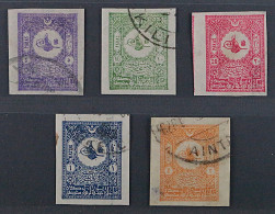 1901, Türkei 86-90 U, Kleiner Kreis 5 Pa.-2 Pia. UNGEZÄHNT, Gestempelt, SELTEN - Used Stamps