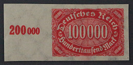 Dt. Reich  257 U ** 10000 Mk. UNGEZÄHNT, LUXUS-Randstück, Postfrisch, KW 200,- € - Unused Stamps