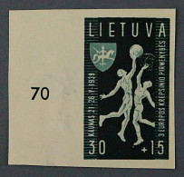 Litauen  430 U G **  Basketball UNGEZÄHNT Druck Gummiseite, SELTEN, Fotobefund - Litouwen