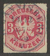 Preussen  24,  3 Kr. Mit Blauem Thurn & Taxis Stempel JOHANNISBERG, Sehr Selten! - Oblitérés