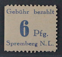 SPREMBERG  4 B, Seltene Farbe Lebhaftblau, Postfrisch, Geprüft, KW 200,- € - Mint