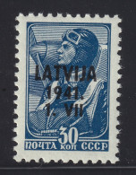 1941, Besetzung LETTLAND  5 X ** 30 K. Kartonpapier, Postfrisch, Geprüft 250,-€ - Ocupación 1938 – 45