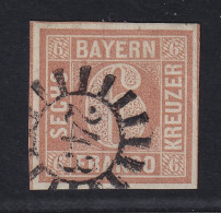 1849, BAYERN  4 I, 6 Kr. Seltene Type I, Sauber Gestempelt, Geprüft 300,-€ - Afgestempeld
