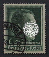 1938, Deutsches Reich 672 Y, Hitler, RIFFELUNG WAAGERECHT, Selten,geprüft 200,-€ - Used Stamps