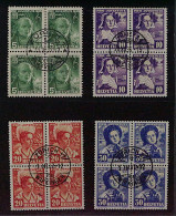 SCHWEIZ 306-09 VIERERBLOCK Juventute 1927 (SBK J77-80) ZentrumStempel, 270,-SFr. - Usados