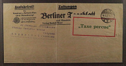 1923, BERLIN C2, Gebührenzettel 3 Auf Streifband Nach LITAUEN, Rarität ! 800,-€ - 1922-1923 Emissioni Locali