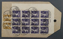 1909, SCHWEIZ 112 I, Tellk 3 Rp. Type I, ZWÖLFERBLOCK Auf Kofferanhänger, 270,-€ - Cartas & Documentos