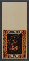 1922, SAAR Dienst 2 U ** 5 C. UNGEZÄHNT, Postfrisch, SELTEN, KW 220,-€ - Neufs