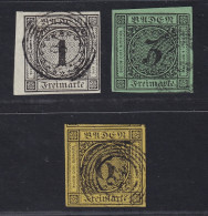 1853, BADEN  5-7,  1-6 Kr. Komplett, überrandige LIEBHABERSTÜCKE !! KW 170,-€ + - Afgestempeld