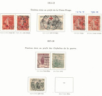 France Collection Spécialisée Obl. S/feuilles : Croix-Rouge & Orphelins Y&T N° 146-156 + Types & Nuances Cote 2022 170 € - Gebraucht