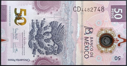 MEXICO $50 ! SERIES CD 6-DEC-2023 ! Omar Mejia Sign. AXOLOTL POLYMER NOTE Mint BU Crisp Read Descr. For Notes - Mexico