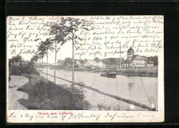 AK Lübeck, Flusspartie Mit Brücke  - Luebeck