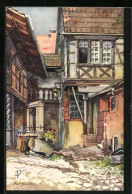 CPA Illustrateur Riquewihr, Le Storkenhof  - Riquewihr