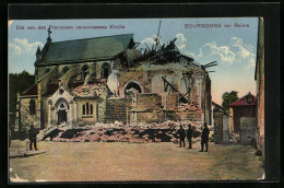 CPA Bourgogne, Die Von Den Franzosen Zerschossene L'Église  - Autres & Non Classés