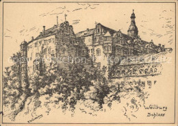 72133861 Weilburg Schloss Zeichnung Kuenstlerkarte Weilburg - Weilburg