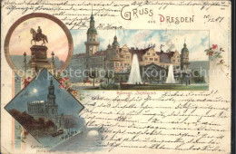 72133783 Dresden Reiterstandbild Denkmal Koenigliches Schloss Katholische Hofkir - Dresden