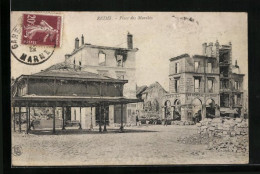 CPA Reims, Places Des Marchés  - Reims